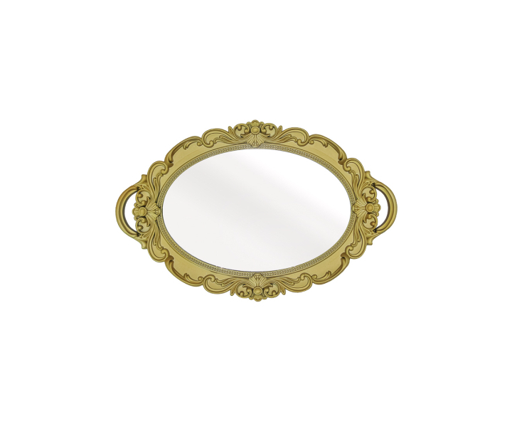 BANDEJA ESPEJO OVAL (38X25X2.5) DORADO