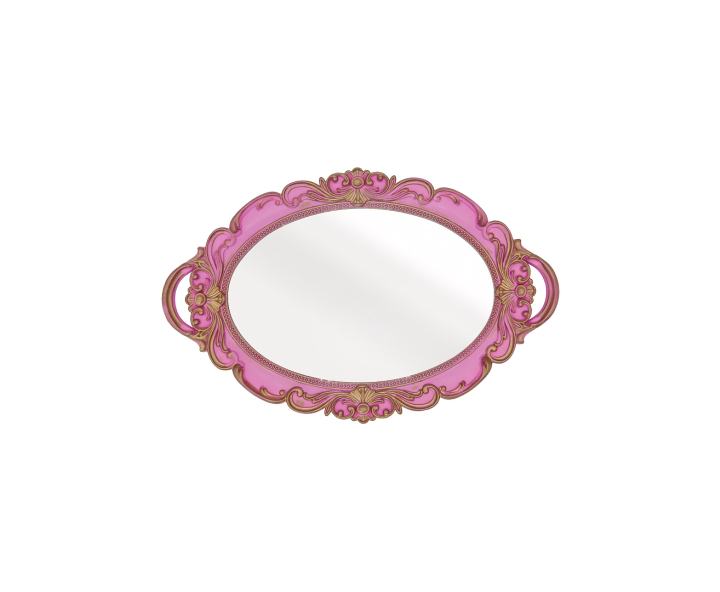 BANDEJA ESPEJO OVAL (38X25X2.5) ROSADO