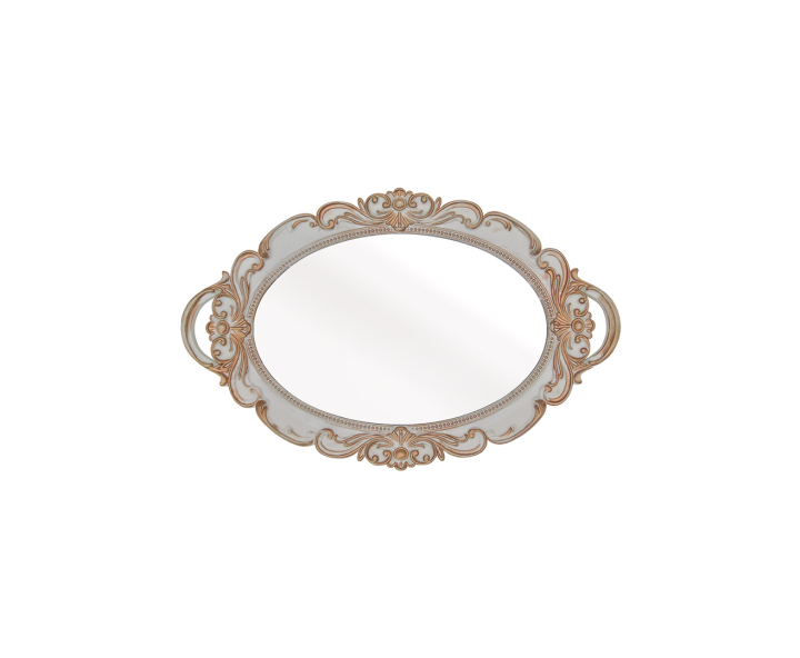 BANDEJA ESPEJO OVAL (38X25X2.5) BLANCO