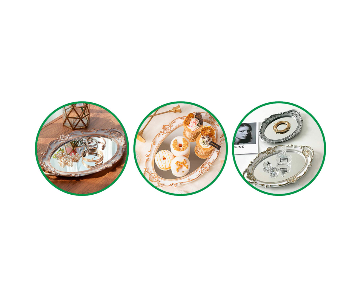 BANDEJA ESPEJO OVAL (38X25X2.5) BLANCO