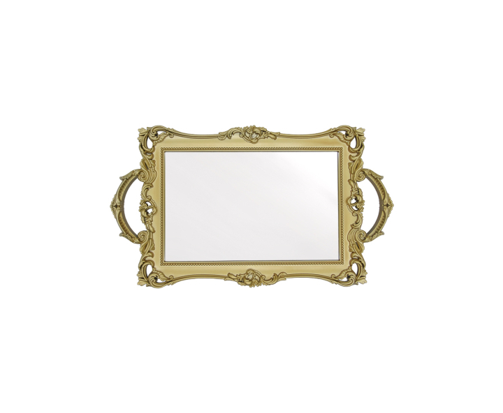 BANDEJA ESPEJO RECTANGULO (33X20X3.5) DORADO