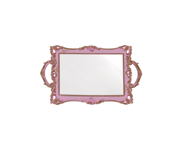 BANDEJA ESPEJO RECTANGULO (33X20X3.5) ROSADO