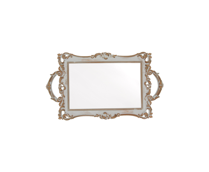 BANDEJA ESPEJO RECTANGULO (33X20X3.5) BLANCO