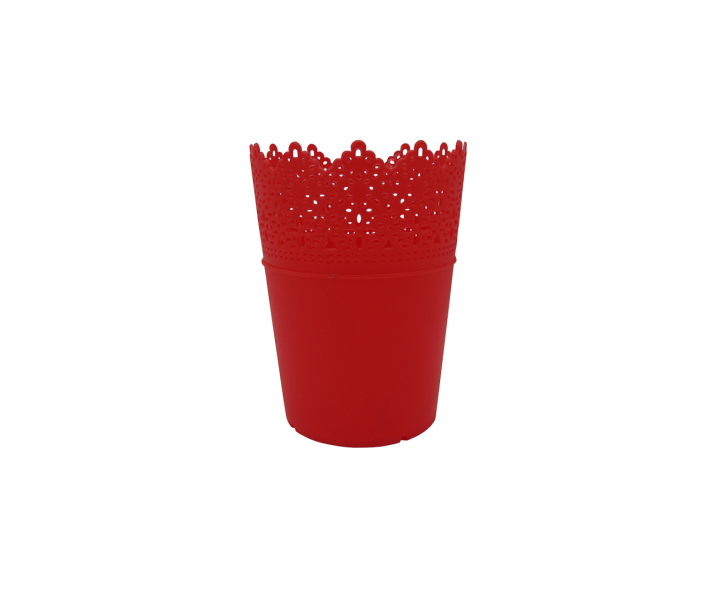 MACETA PLASTICA (12X9) ROJO
