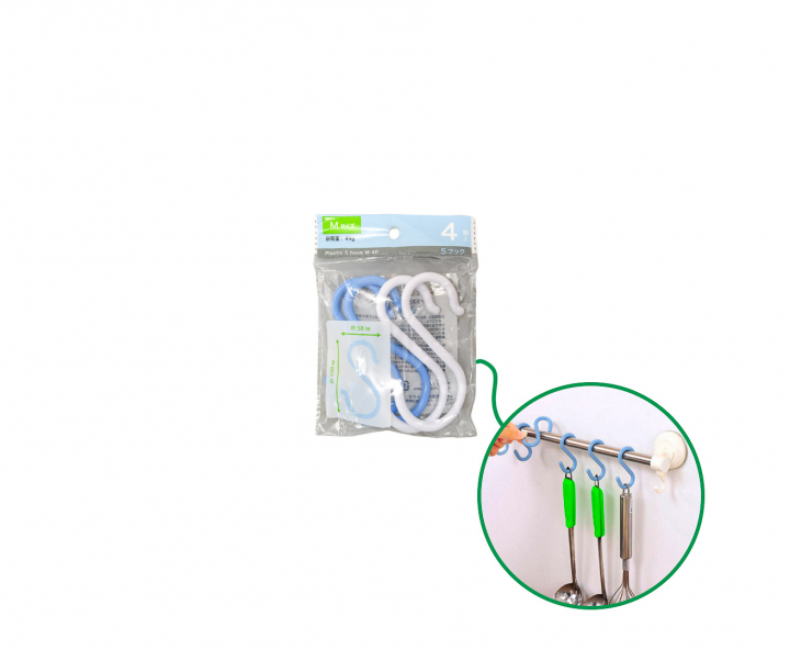 GANCHO PLASTICO TIPO S 4P