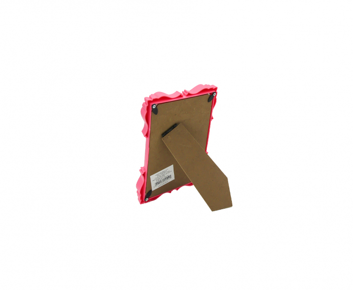 PORTA RETRATO PLASTICO CUADRADO (12.5X18X2) ROSADO