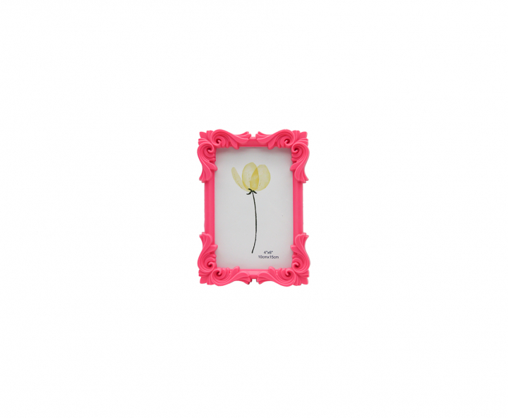 PORTA RETRATO PLASTICO CUADRADO (12.5X18X2) ROSADO