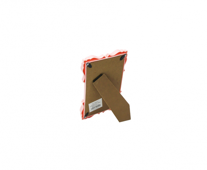 PORTA RETRATO PLASTICO CUADRADO (12.5X18X2) SALMON