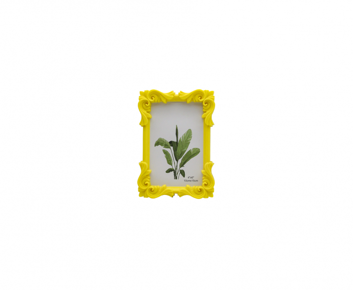 PORTA RETRATO PLASTICO CUADRADO (12.5X18X2) AMARILLO