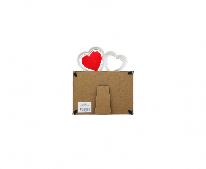 PORTA RETRATO PLASTICO CORAZON (18X20X1.5) BLANCO