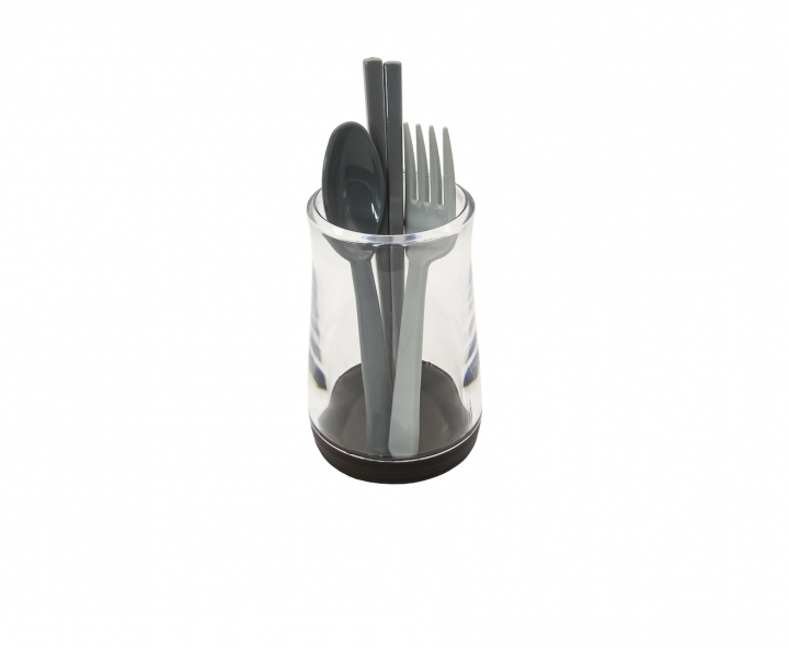 PORTA CUBIERTOS PLASTICO MARRON