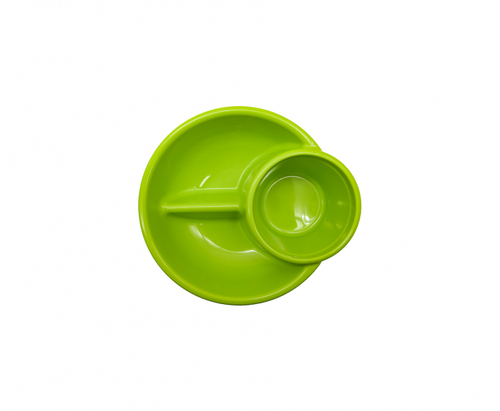 PLATO REDONDO PLASTICO SNACK VERDE