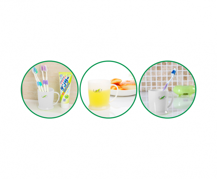 TAZA PLASTICO LEAF CLARO