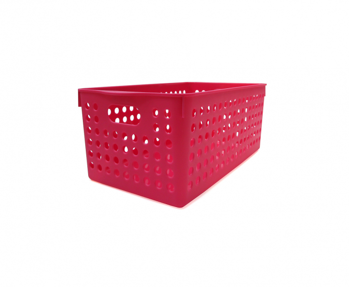 CANASTA PLASTICO ANCHO ROJO