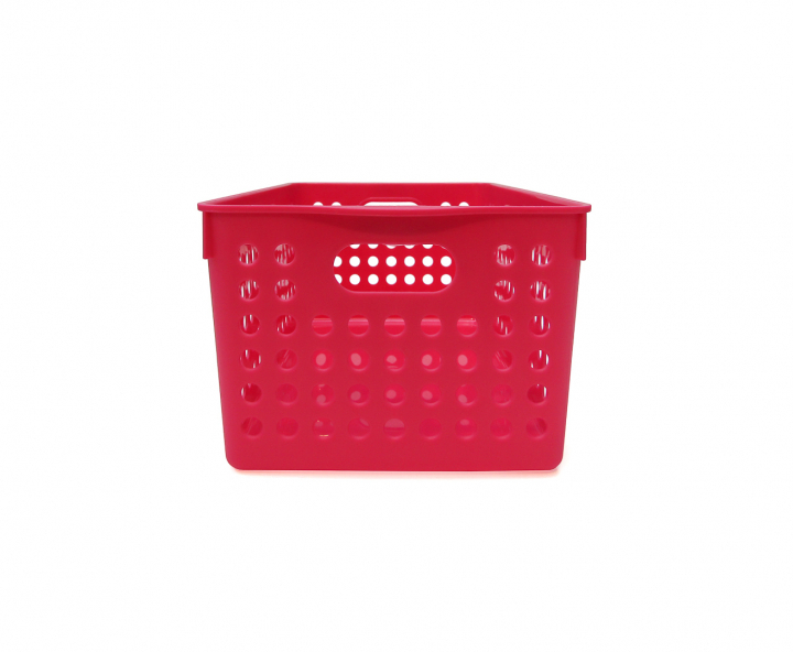 CANASTA PLASTICO ANCHO ROJO