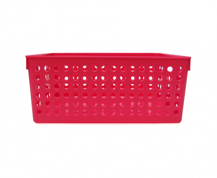 CANASTA PLASTICO ANCHO ROJO