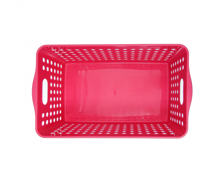 CANASTA PLASTICO ANCHO ROJO