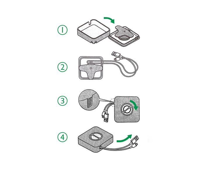ORGANIZADOR DE CABLES USB (5.7X1.6X5.7CM)