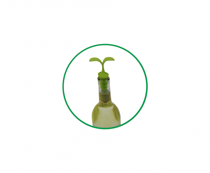 TAPA VINOS SILICONA HOJA