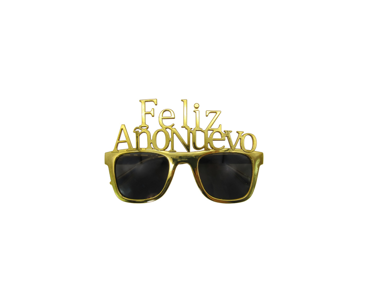 LENTE CUADRADO “FELIZ AÑO NUEVO” DORADO