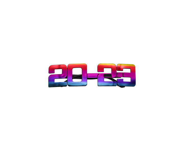 LENTE PLASTICO “2023” ARCOIRIS