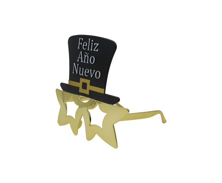 LENTE SOMBRERO “FELIZ AÑO NUEVO” NEGRO/DORADO