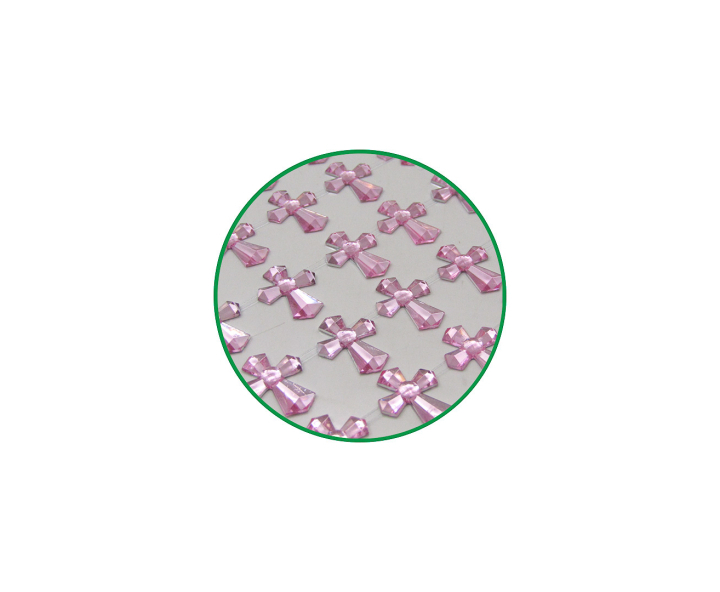CALCOMANIA PIEDRAS CRUZ (1.5X2) ROSADO