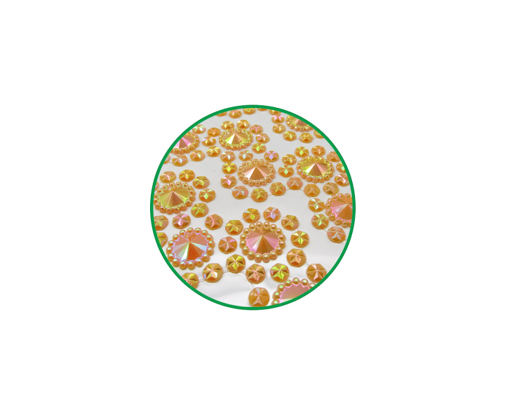 CALCOMANIA PIEDRAS CIRCULAR DORADO