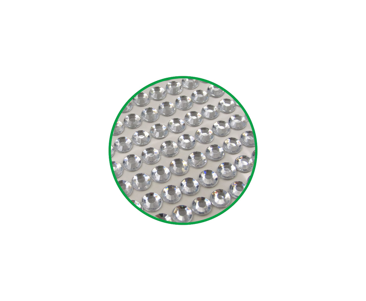 CALCOMANIA PIEDRAS CIRCULAR 6 PLATEADO