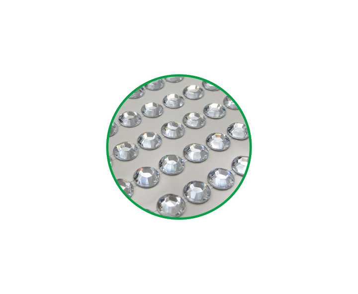 CALCOMANIA PIEDRAS CIRCULAR 8 PLATEADO