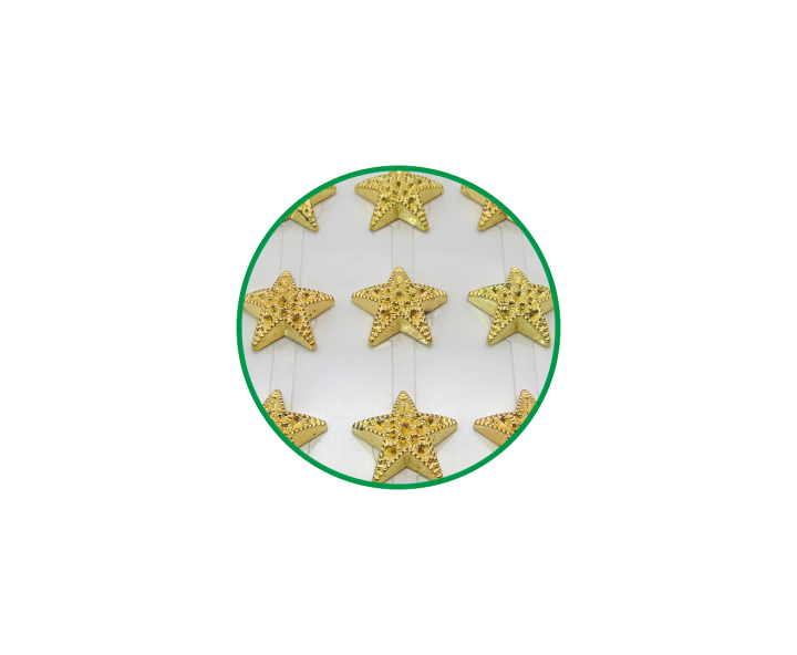 CALCOMANIA PIEDRAS ESTRELLAS DORADO