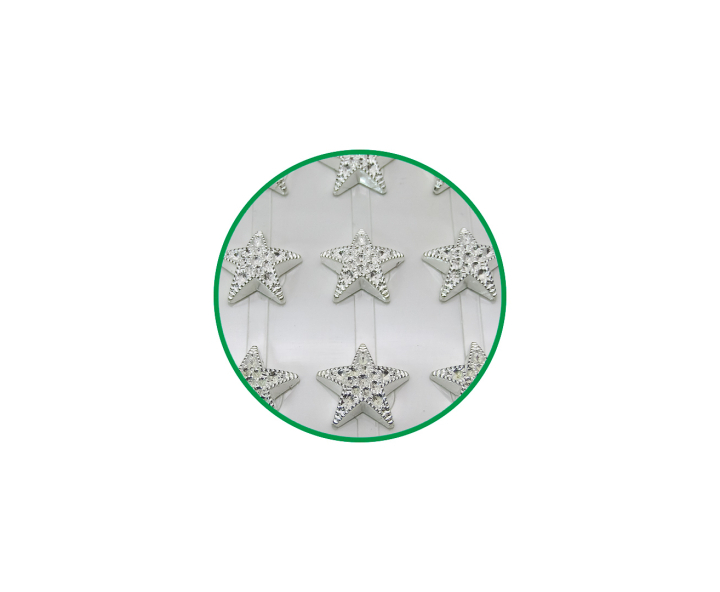CALCOMANIA PIEDRAS ESTRELLAS PLATEADO