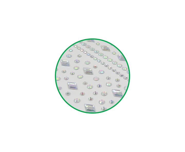 CALCOMANIA PIEDRAS DIAMANTE PLATEADO