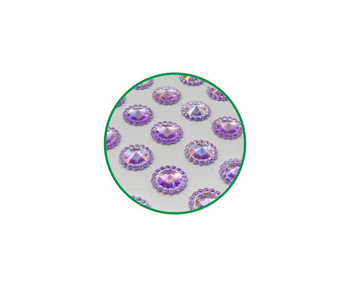 CALCOMANIA PIEDRAS CIRCULAR (1.2CM) PURPURA