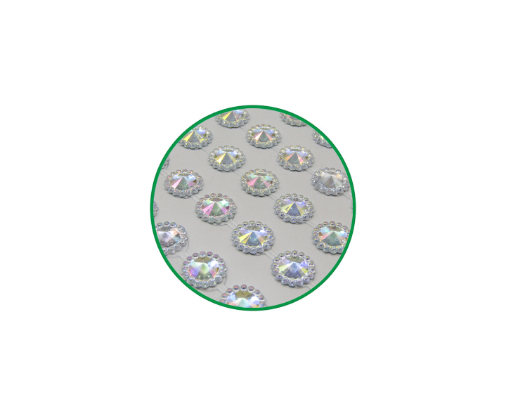 CALCOMANIA PIEDRAS CIRCULAR (1.2CM) PLATEADO