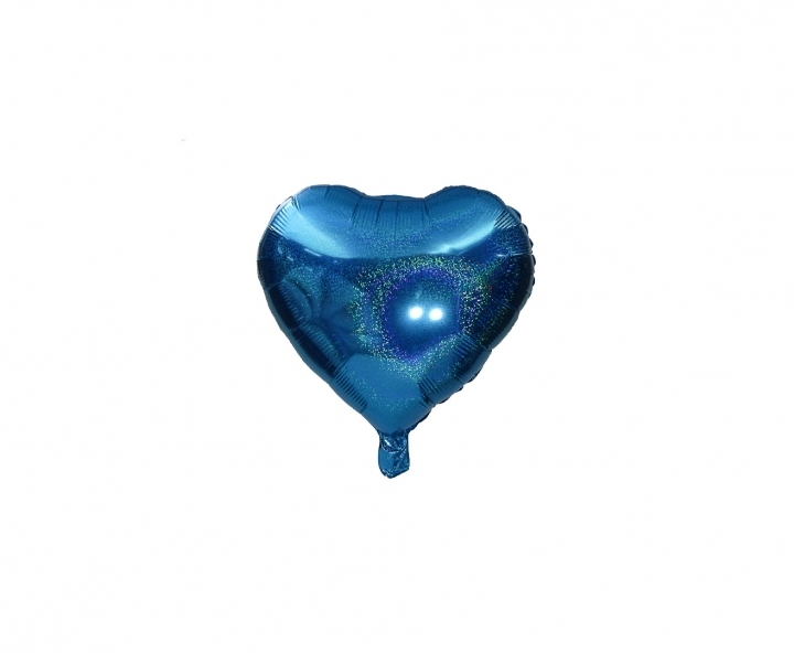 GLOBO CORAZON BRILLOSO (45CM) AZUL