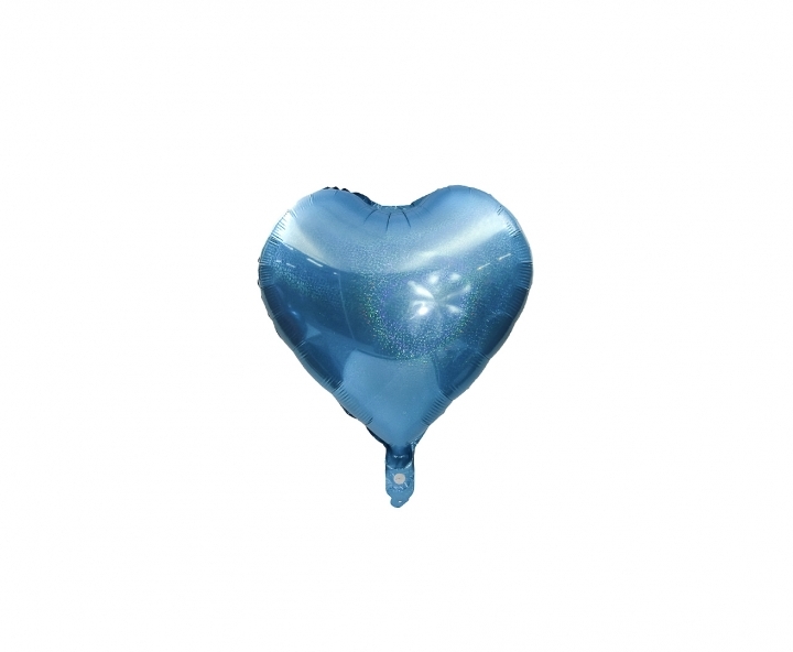 GLOBO CORAZON BRILLOSO (45CM) CELESTE