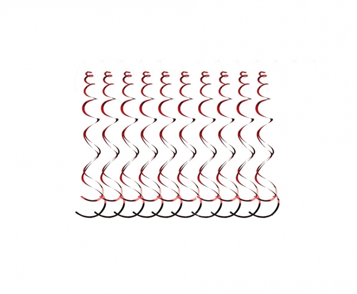 COLGANTE ESPIRAL METALIZADO 10P (14CM) ROJO