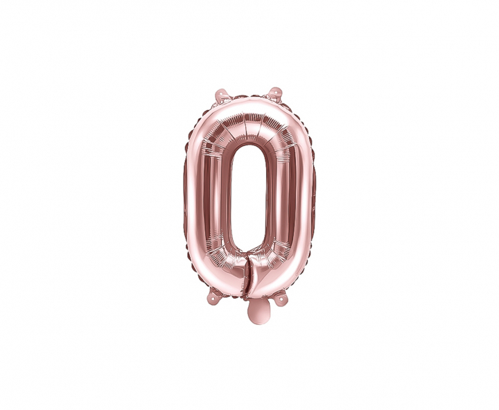 GLOBO NUMERO “0” (86CM) ROSA DORADO