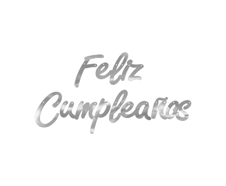 BANDERIN “FELIZ CUMPLEAÑOS” (2M) PLATEADO