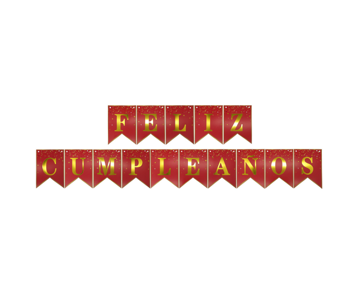 BANDERIN “FELIZ CUMPLEAÑOS” (2M) ROJO