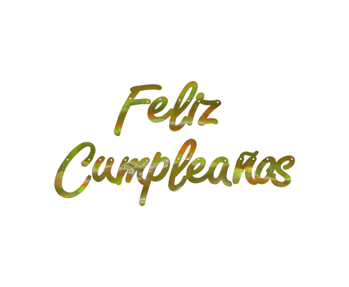BANDERIN BRILLOSO “FELIZ CUMPLEAÑOS” (2M) DORADO