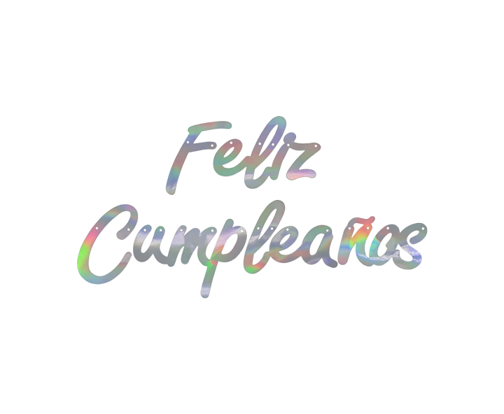 BANDERIN BRILLOSO “FELIZ CUMPLEAÑOS” (2M) PLATEADO