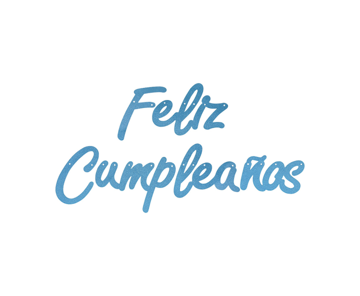 BANDERIN PURPURINA FELIZ CUMPLE (2M) CELESTE