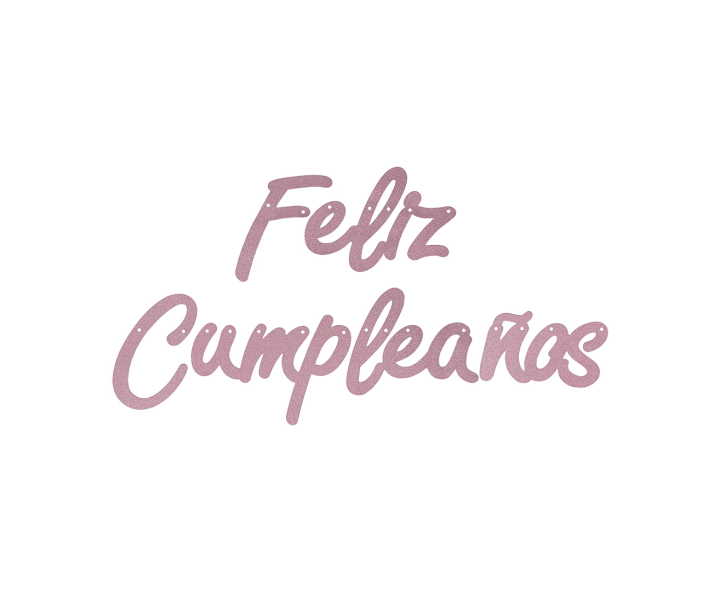 BANDERIN PURPURINA “FELIZ CUMPLEAÑOS” (2M) ROSADO