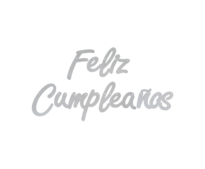 BANDERIN PURPURINA “FELIZ CUMPLEAÑOS” (2M) PLATEADO