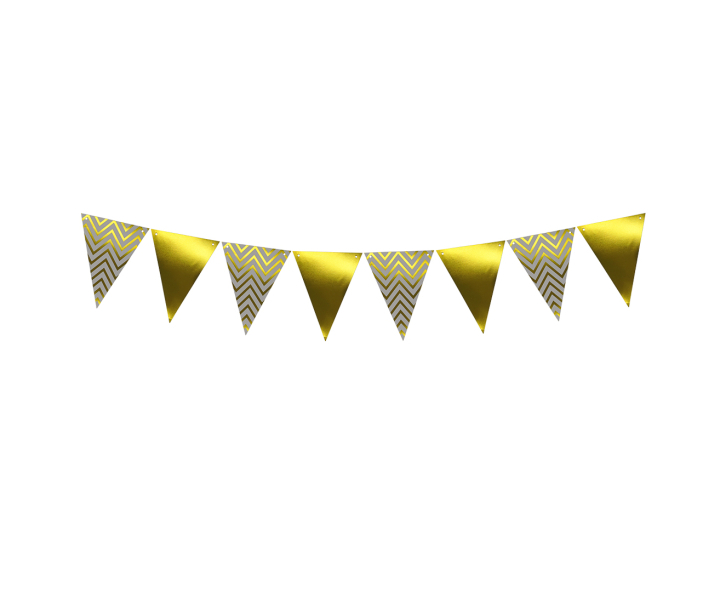BANDERIN TRIANGULAR 8P (16X21) DORADO 