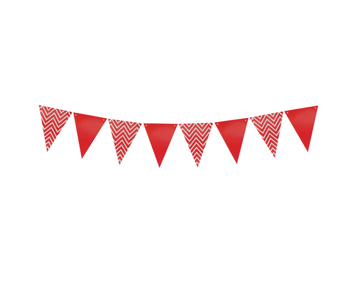 BANDERIN TRIANGULAR 8P (16X21) ROJO 