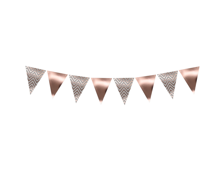BANDERIN TRIANGULAR 8P (16X21) ROSA DORADO