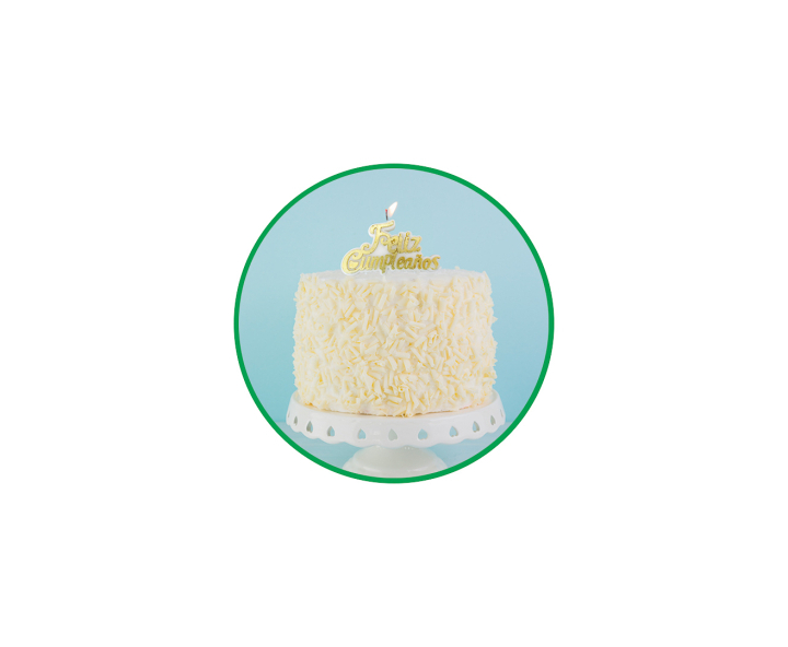 VELA DECORATIVA “FELIZ CUMPLEAÑOS” (8X8CM) DORADO